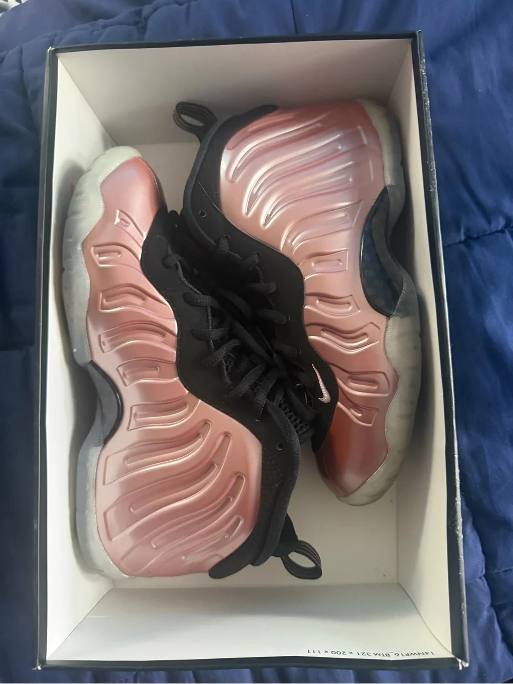 Nike Foamposite in Metallic Rose and Black